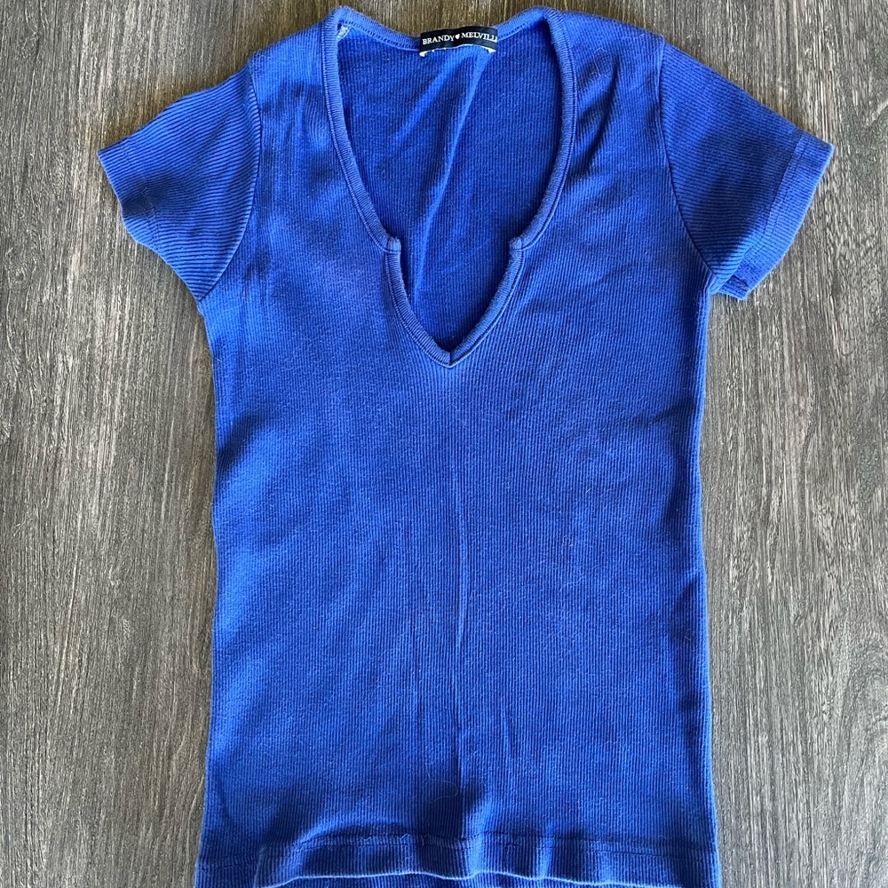 Brandy Melville T shirt in Blue! One size but is more like a womens XXS.